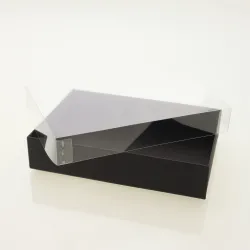 12 Choc Board Base & Clear Lid; Black